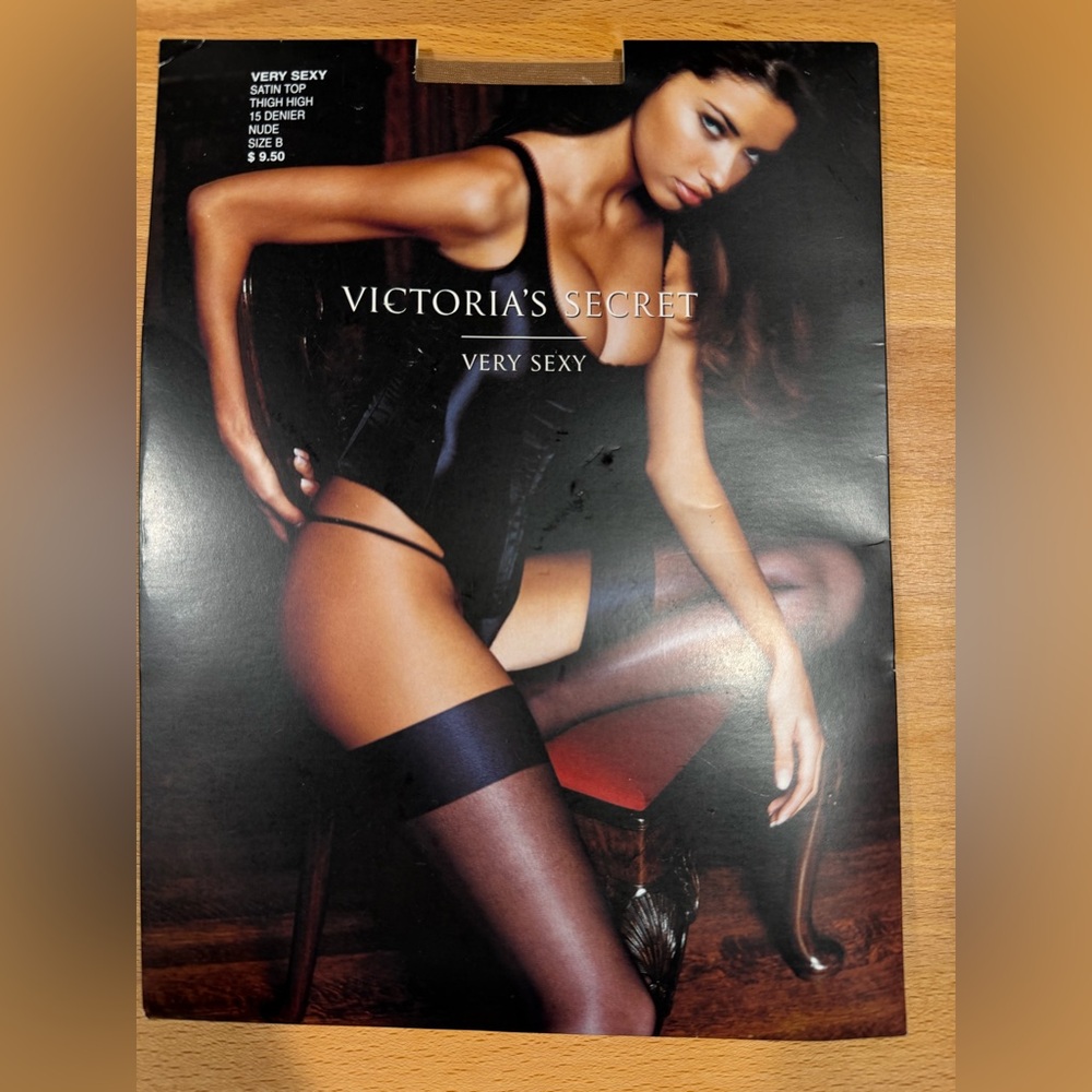 Victoria's Secret Satin-Top Thigh Highs, Nude, Size B
